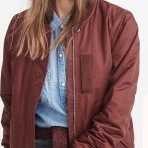 Abercrombie & Fitch Red Bomber Jacket